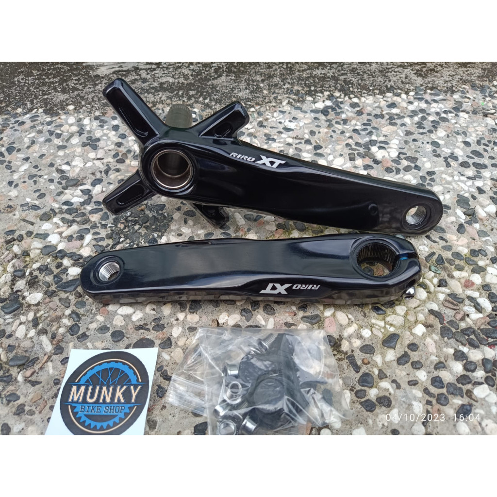 Foto Crank Crankset Riro XT Hollowtech HT 2 BCD 104 64 bisa single atau double chainring panjang arm 170 mm