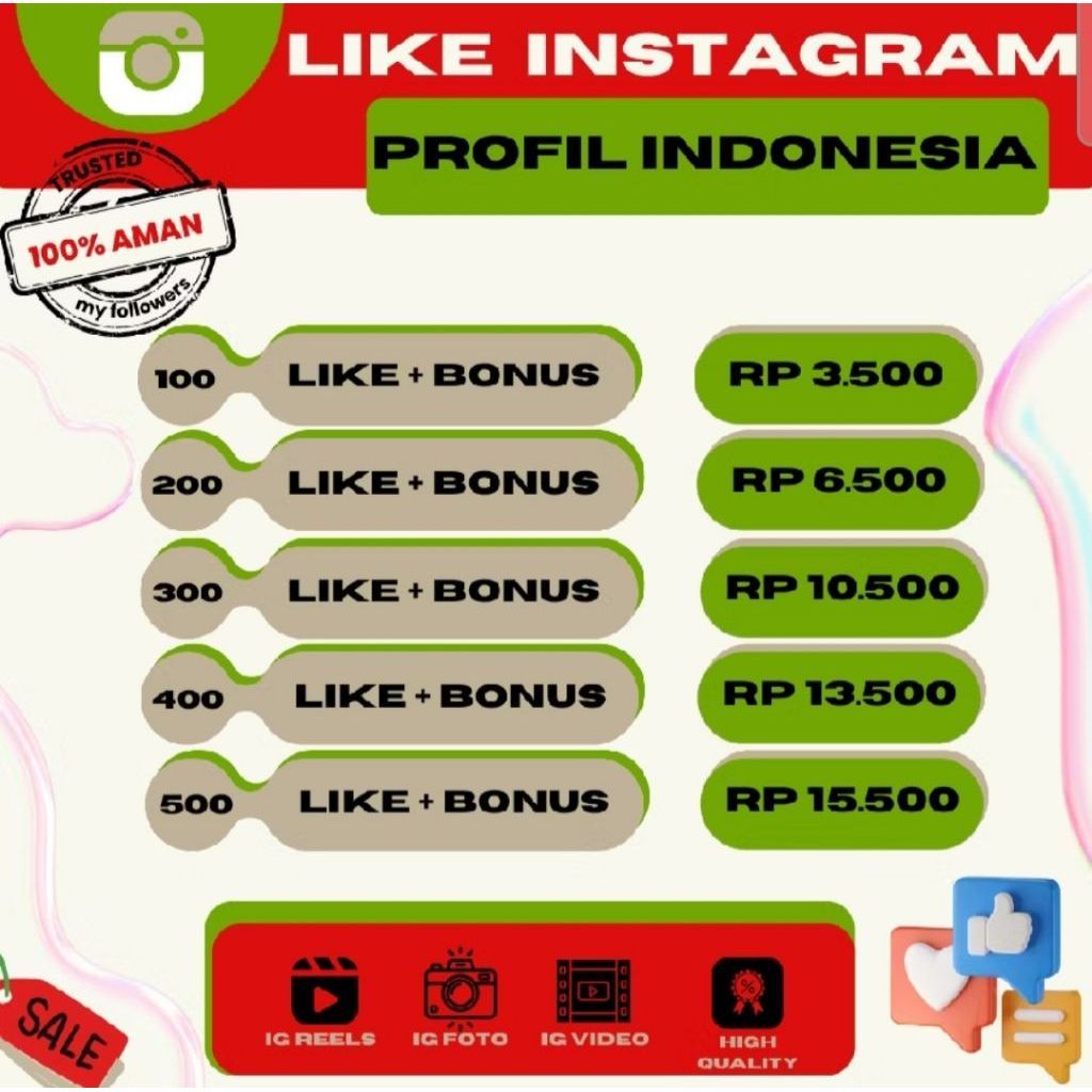 LIKE INSTAGRAM INDONESIA PROSES CEPAT PERMANEN