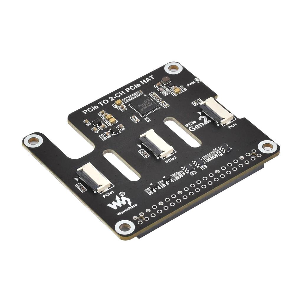 PCIe TO 2CH PCIe HAT,2Ch PCIe FFC Adapter Board for Pi 5, Expands The PCIe Interface Of The Pi 5 To 