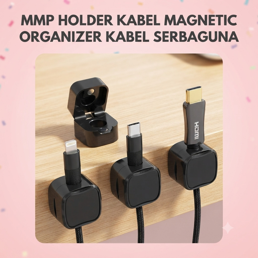 MMP Holder Kabel Cable Holder Organizer Kabel Clip Magnetic Penjepit Kabel Serbaguna
