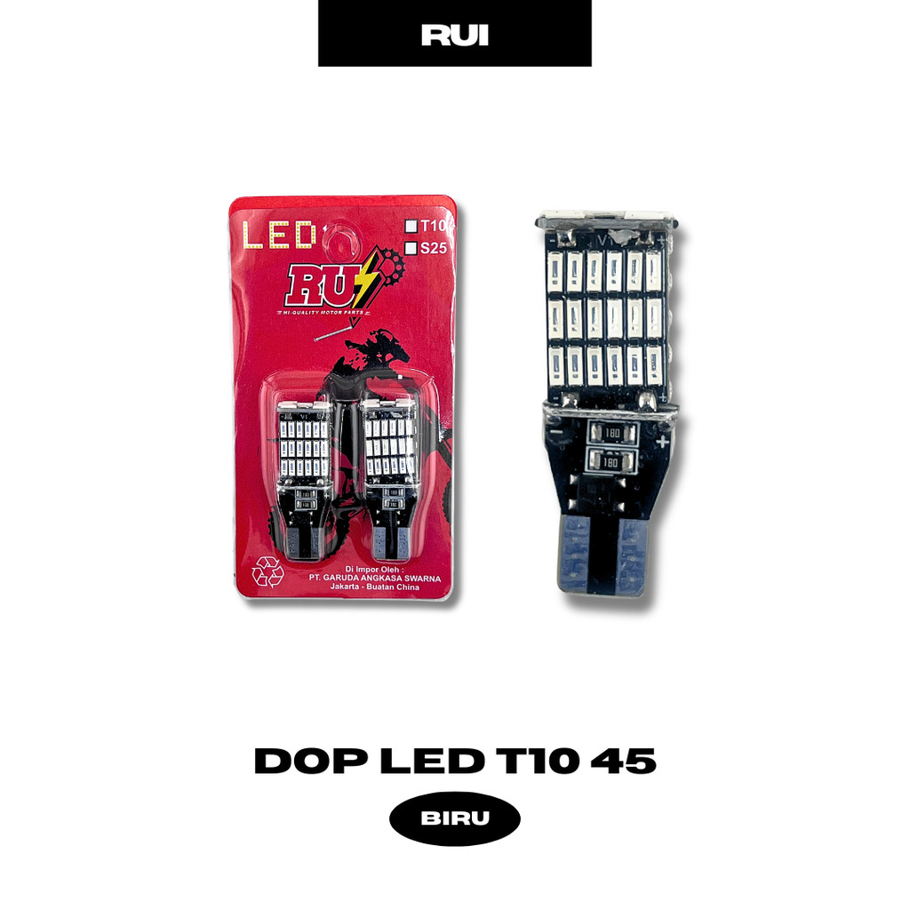 DOP LED T10 45 BIRU - DOP LAMPU LED T10 45 SMD 45 TITIK SUPER TERANG LAMPU SENJA SEIN MOTOR MOBIL