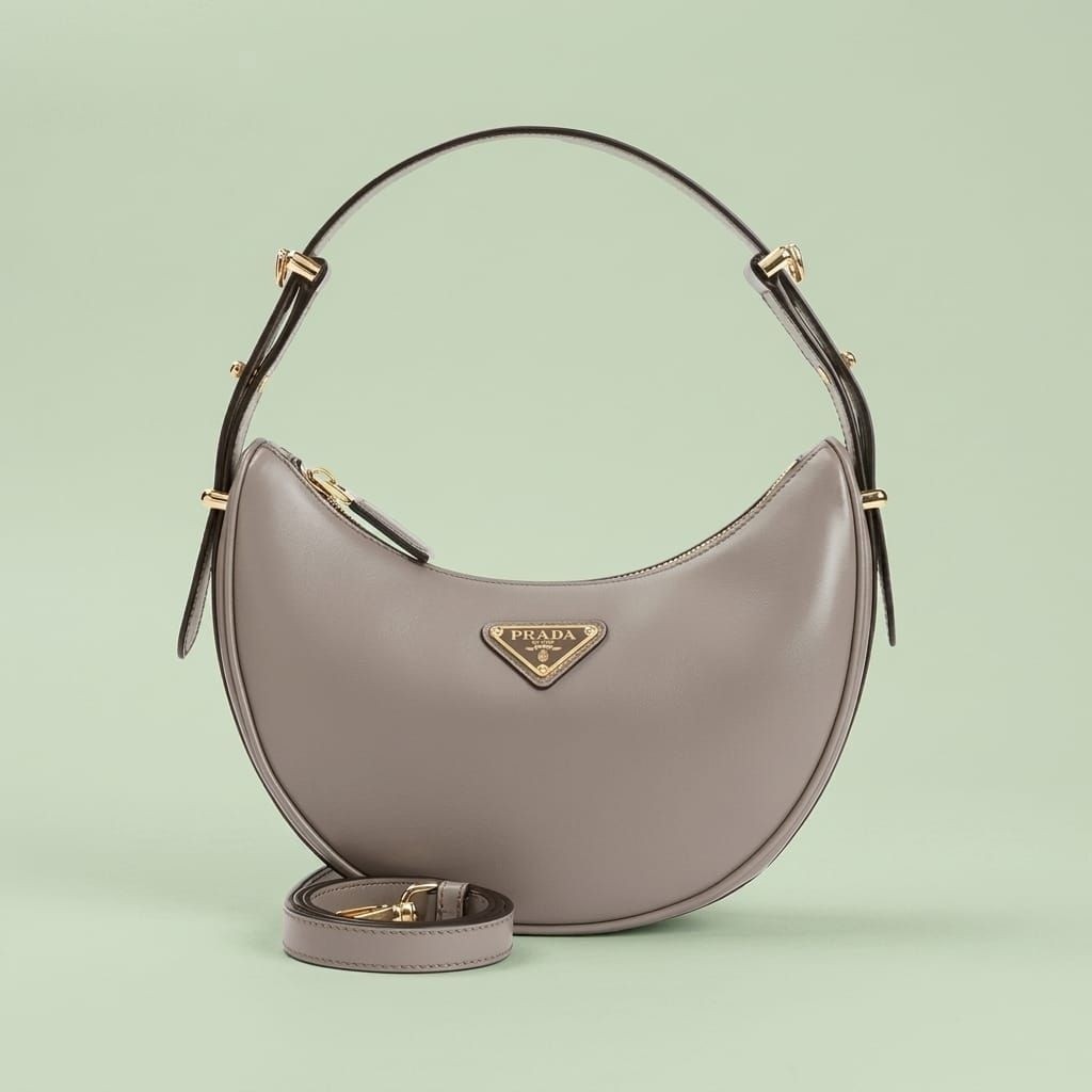 Tas Bahu WANITA Brand PRADA Kulit Arqué Argilla Ghw 100% ORIGINAL