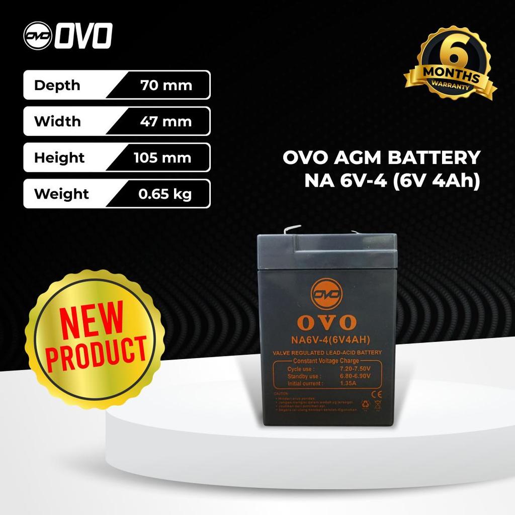AKI OVO 6V 4AH BATTERY 6V 4AH BATERAI
