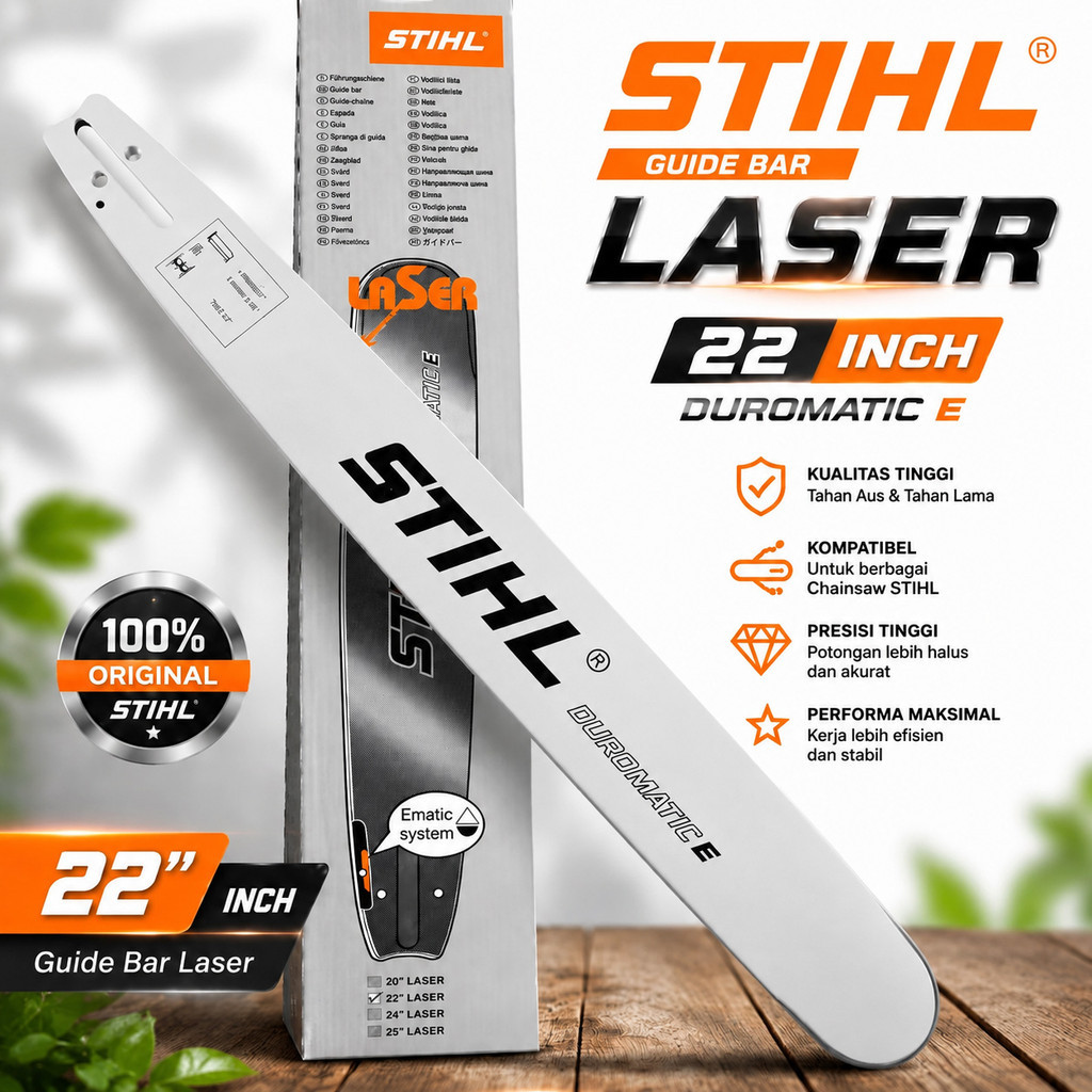 PROMO GUIDE BAR CHAINSAW / SENSO 20 INCH STIHL NEW ORIGINAL | BAR UNTUK MESIN GERGAJI KAYU