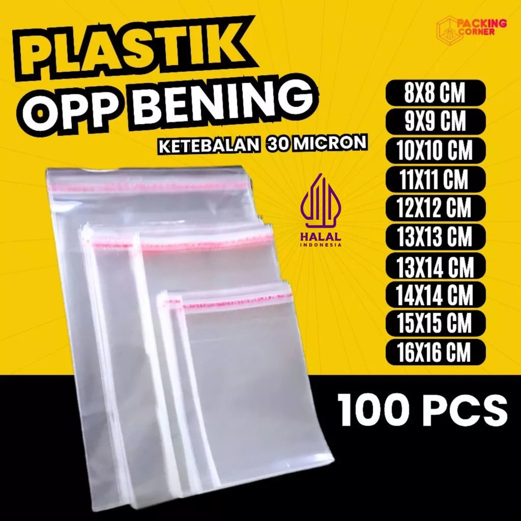 Plastik OPP Seal Bening 8x8 - 16x16 100 PCS - Plastik Kue Roti Uang Aksesoris