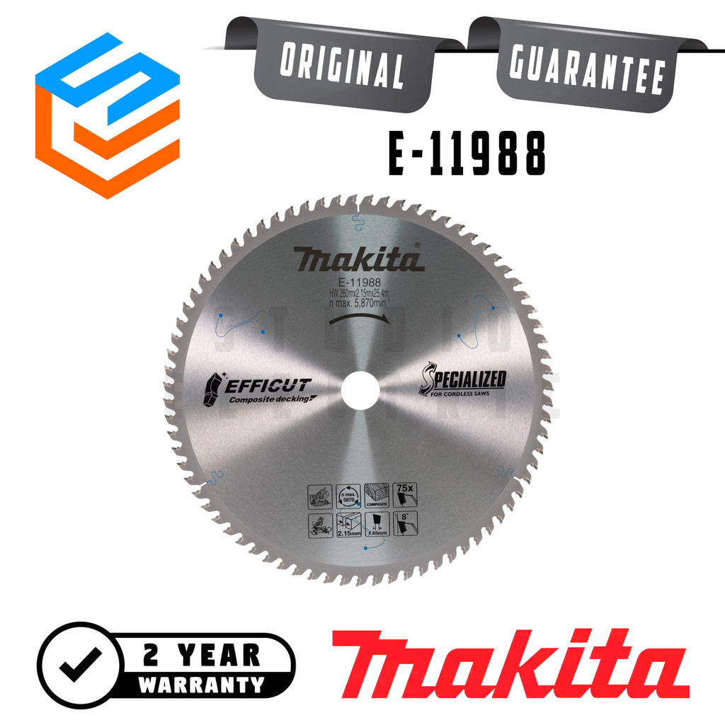 Makita Accesories T.C.T Saw Blade Efficut Composite Decking / Mata Gergaji Efficut untuk Composite D