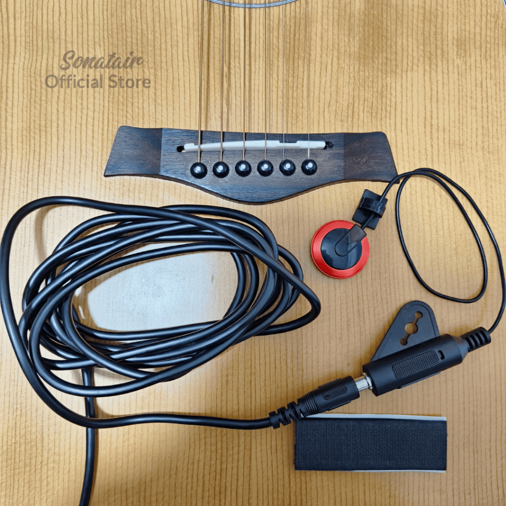 SONATAIR Spul Pickup Gitar Tempel SP01 Transducer Gitar Akustik Bass Violin Biola - Bundling