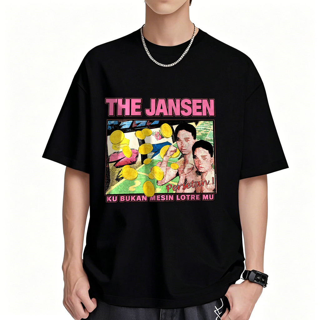Kaos The Jansen Ku Bukan Mesin Lotre Mu Hitam Unisex Pria Wanita Lengan Pendek Cotton Combed Premium
