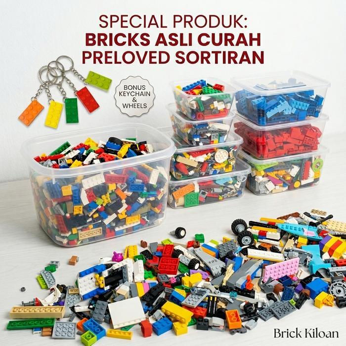 brick kiloan curah original, random, Mainan anak balok susun Bekas dan bersih. kompatibel lego - 100