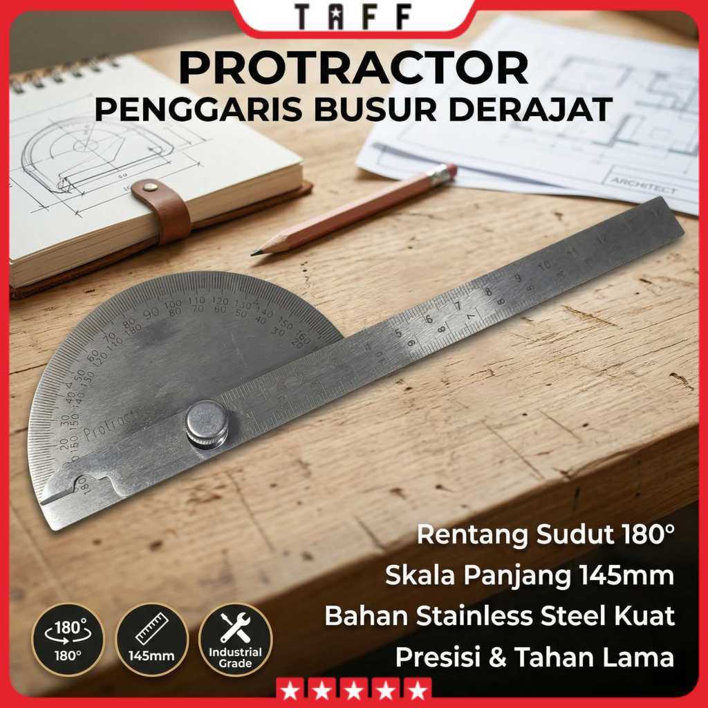 Penggaris Busur Derajat Measuring 145mm 180Degree - PR180