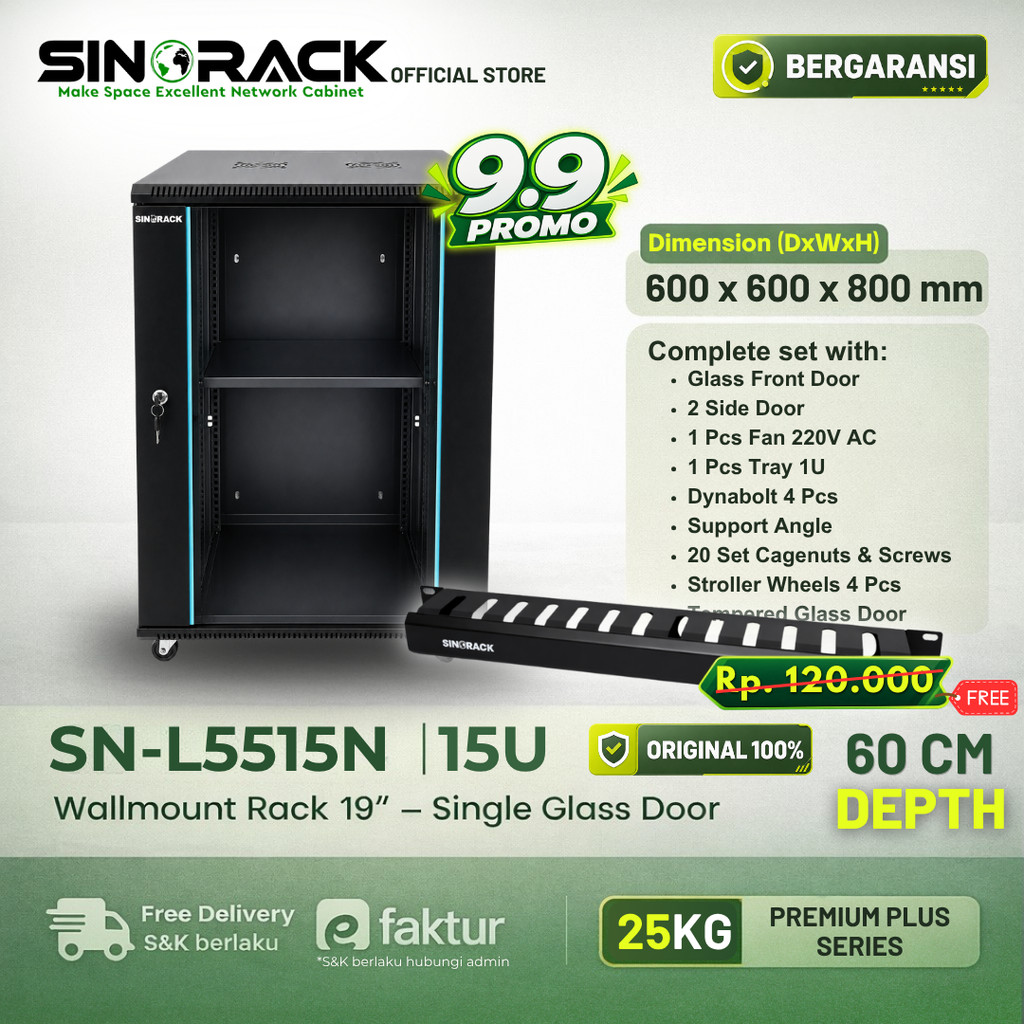 Sinorack Wall Mount Rack Server 15U Big Premium