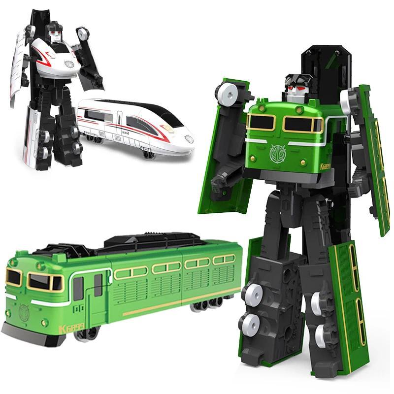2 in 1 Deformation Robot Train Bulldozer Excavator Transformation Robot Toy Model Toys Railway Train