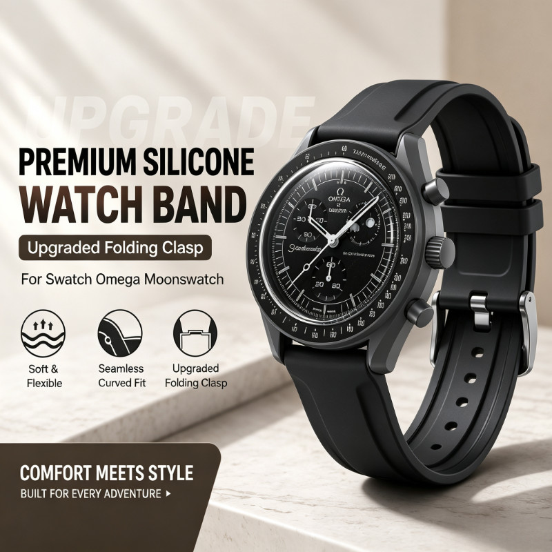Tali Jam Moonswatch Karet untuk Omega x Swatch MoonSwatch 20-22mm Rolex Seiko Jam Tangan Silikon Pri