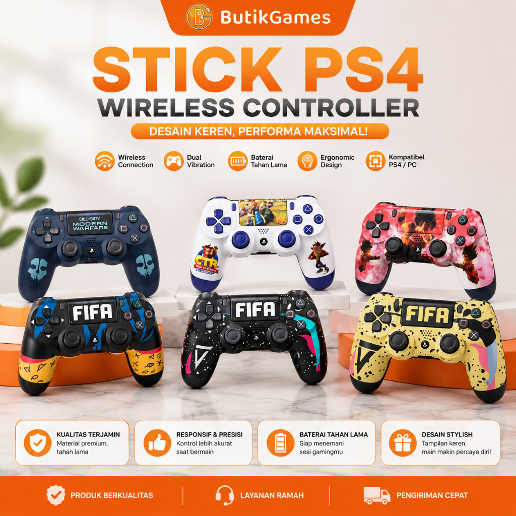 Stick PS4 Stik PS4 Wireless Controller Bluetooth Ori Pabrik