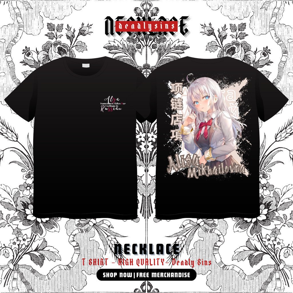 Kaos Anime Alya Mikhailovna Kujou Tokidoki Bosotto Russia Katun Premium   Lengan Pendek