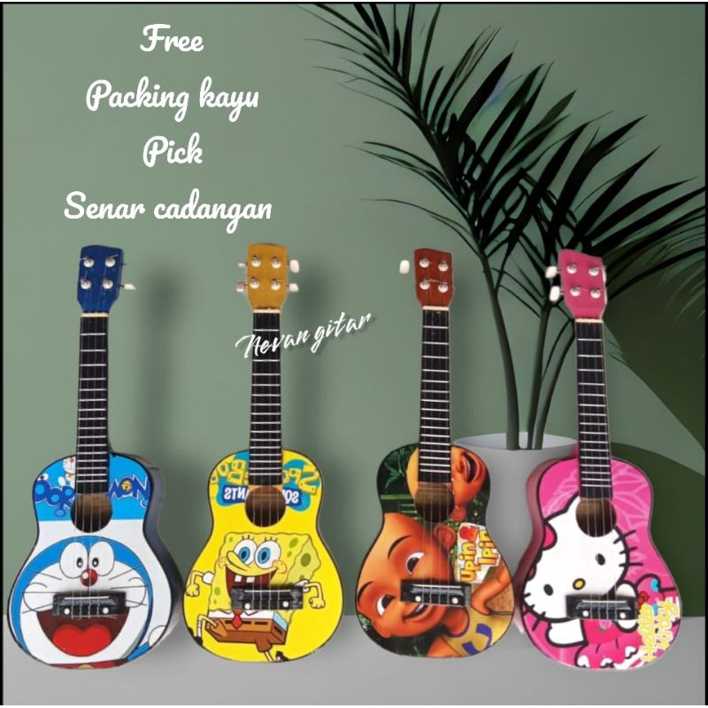 FERTUSHOP  Cod Ukulele Senar 4 Murah #UKULELE KARAKTER #Mainan Anak