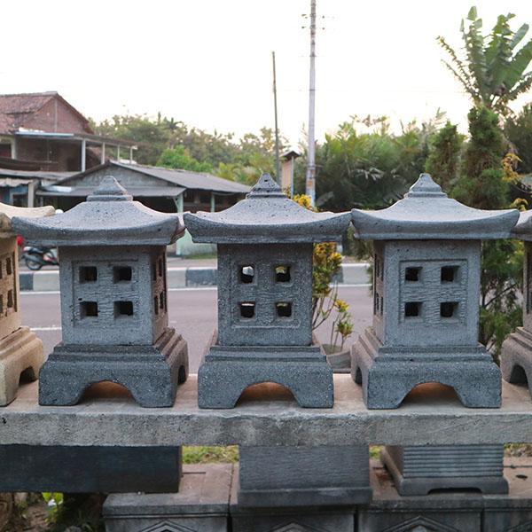 PROMO  (PACKING KAYU) Lampu Taman Model Jepang Batu Cetak