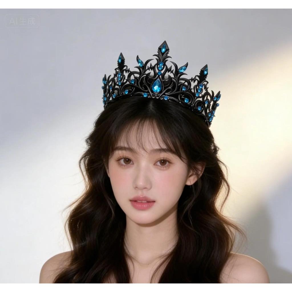 Classical Luxury Temperament Colorful Gemstone Crown Crown Retro Gothic Mysterious Style Banquet Rol