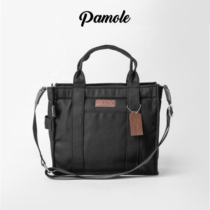 Pamole - Tas Selempang Wanita Bahan Kanvas Premium - Sanori Series - Hitam