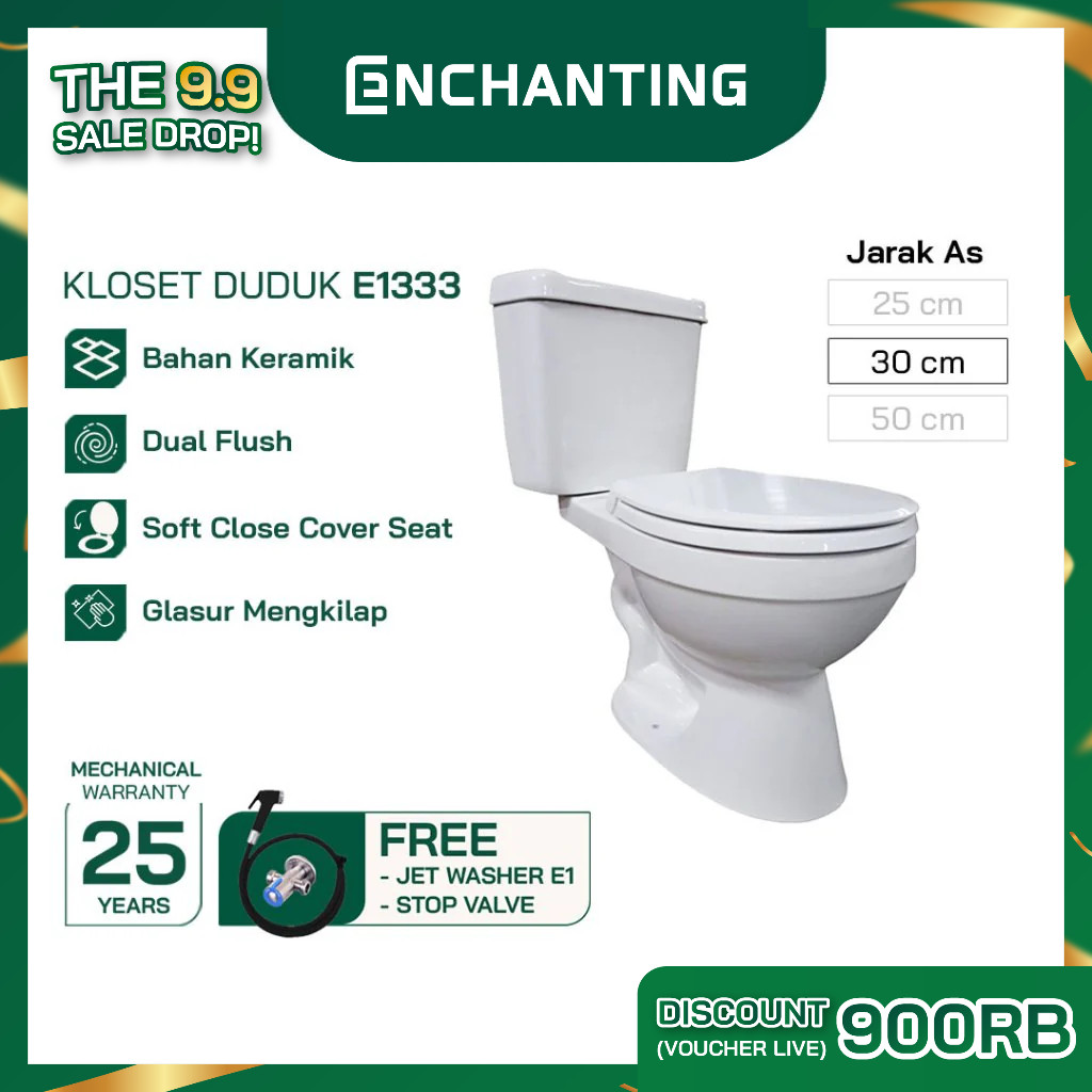 Toilet / Kloset Duduk Europe Enchanting E1333 Bergaransi
