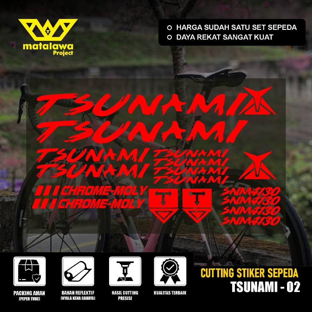 Stiker Sepeda Tsunami Snm4130 100 300 02 Sticker cutting frame Waterproof Pit