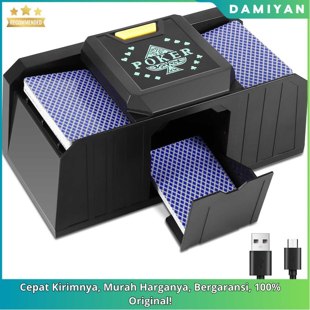 [DMY] Mesin Kocok Kartu Otomatis 2 Deck - Automatic Card Shuffler UNO Bridge - Alat Permainan Kartu 