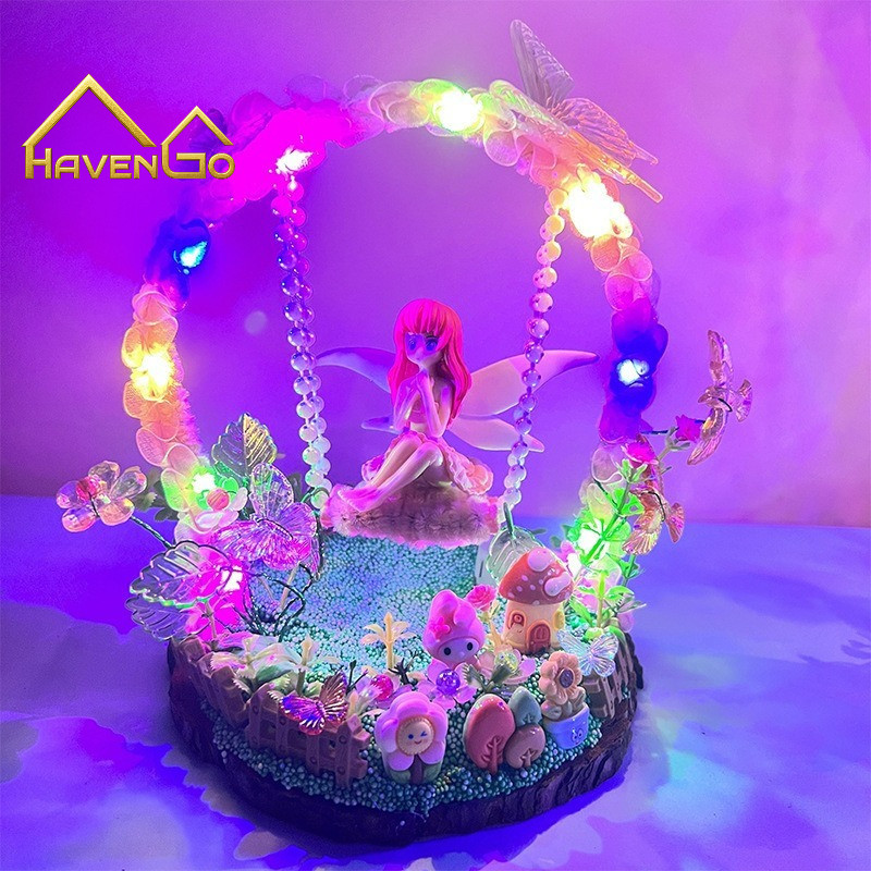 Mainan Edukasi DIY Lampu Tidur Ayunan Peri Set Kerajinan Tangan Hadiah Untuk Anak Perempuan
