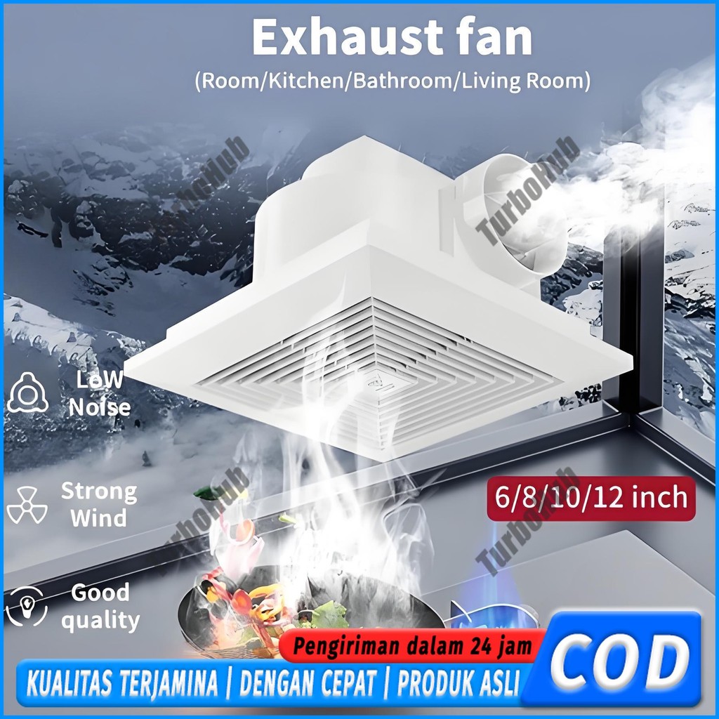 COD Exhaust Fan Penyedot Asap Dapur / Heksos Penyedot Udara Ruangan Panas / Kipas Ventilasi Kamar
