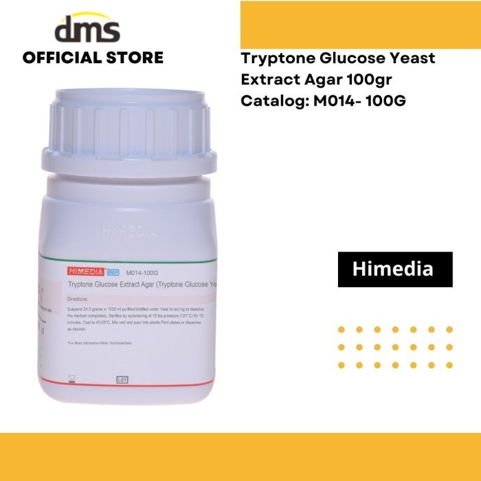 Tryptone Glucose Yeast Extract Agar 100gr Himedia