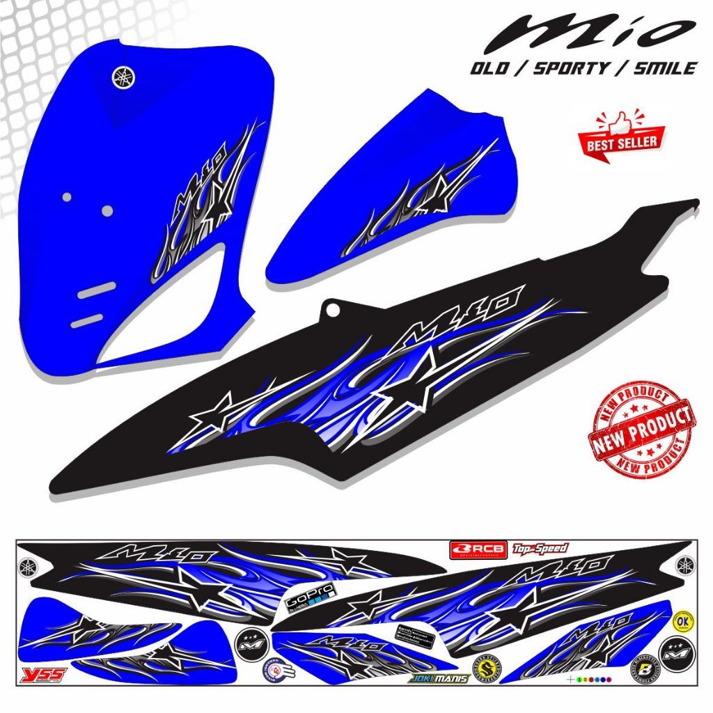STIKER MIO STRIPING VARIASI LIS POLET STRIPING MIO SMILE OLD MIO SPORTY VARIASI LIS