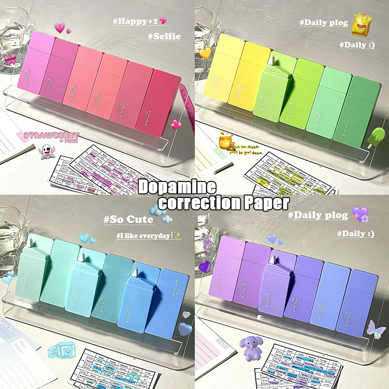 6PC Correction Tape Set with High Aesthetic Value Simple and Creative Correction Tape Smooth and Sil