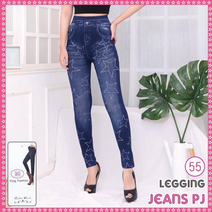 Celana Legging JEANS 55 / legging panjang / Ying Fashion - Jeans 55