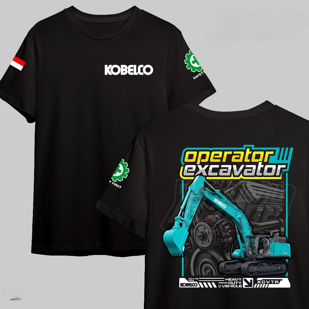 Kaos Baju Operator Excavator Kobelco Cotton Combed 30s