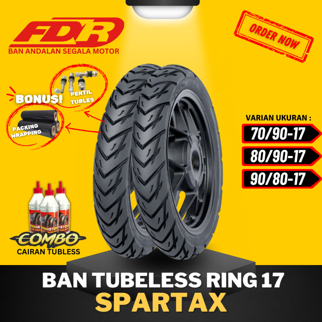 KM76TF [READY COD] BAN FDR SPARTAX TUBELESS RING 17 ( 70/90-17 / 80/90-17 ) / BAN FDR TUBELESS RING 