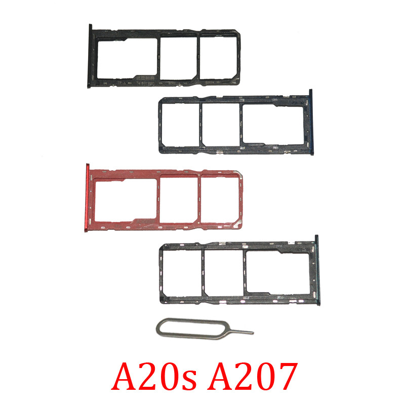 Phone SIM SD Card Trays For Samsung Galaxy A20s A207F A207M A207 Phone SIM Chip Card Slot Holder Dra