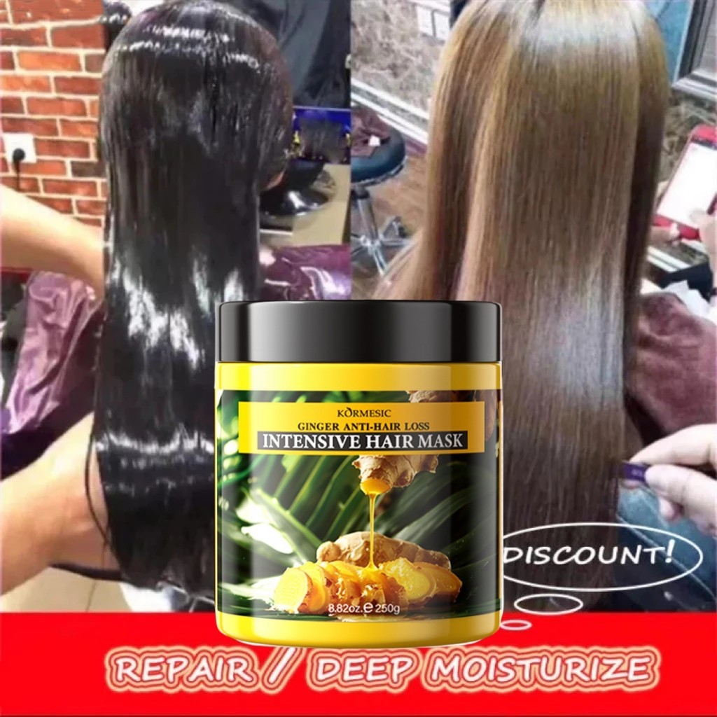 KORMESIC ORI Ginger Hair Mask Masker Rambut Jahe Masker Rambut Keratin 250g Smoothing Pelurus Rambut