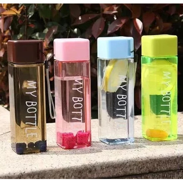 MY BOTTLE 500ML BPA FREE (BONUS TALI GANTUNGAN) BOTOL MINUM AIR PETAK VIRAL KOREA SEKOLAH KERJA KANT