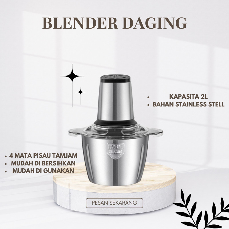 RZL - Blender Blender Daging Stainless Coper Penggiling Daging Serbaguna
