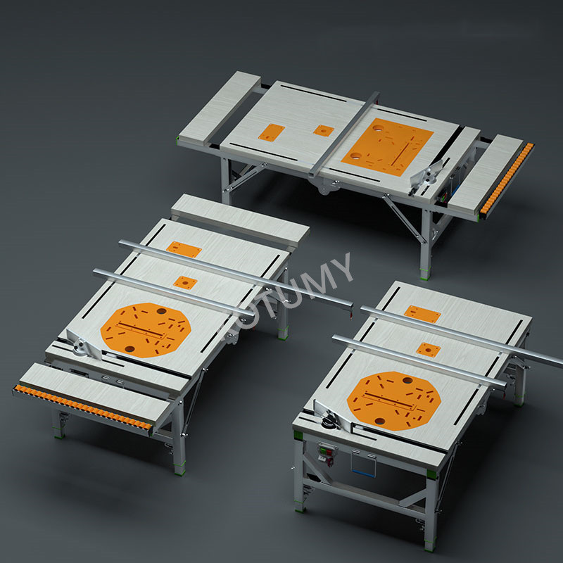 DIY Folding Lifting Work Saw Multifunctional Woodworking Workbench Electric Woodworking Table Saw Up