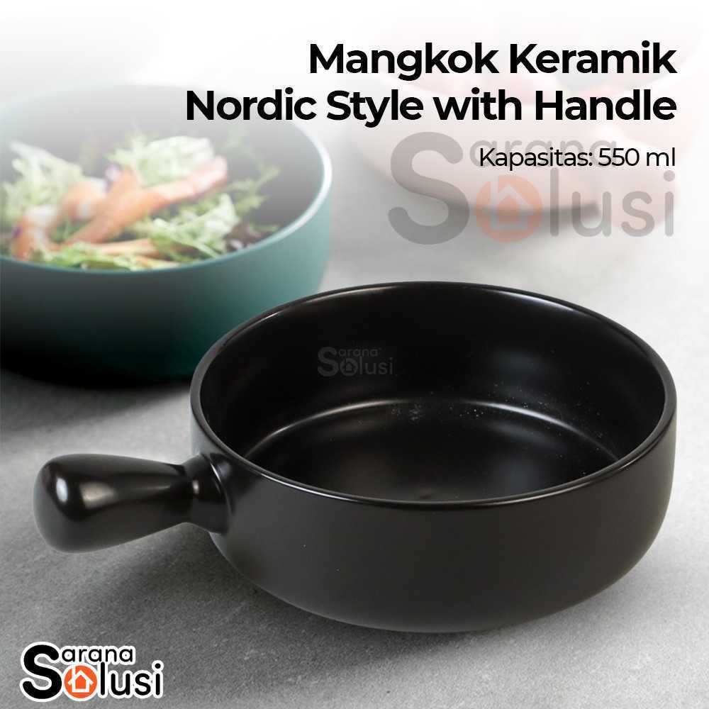 Mangkok Keramik Bowl Nordic Style with Handle