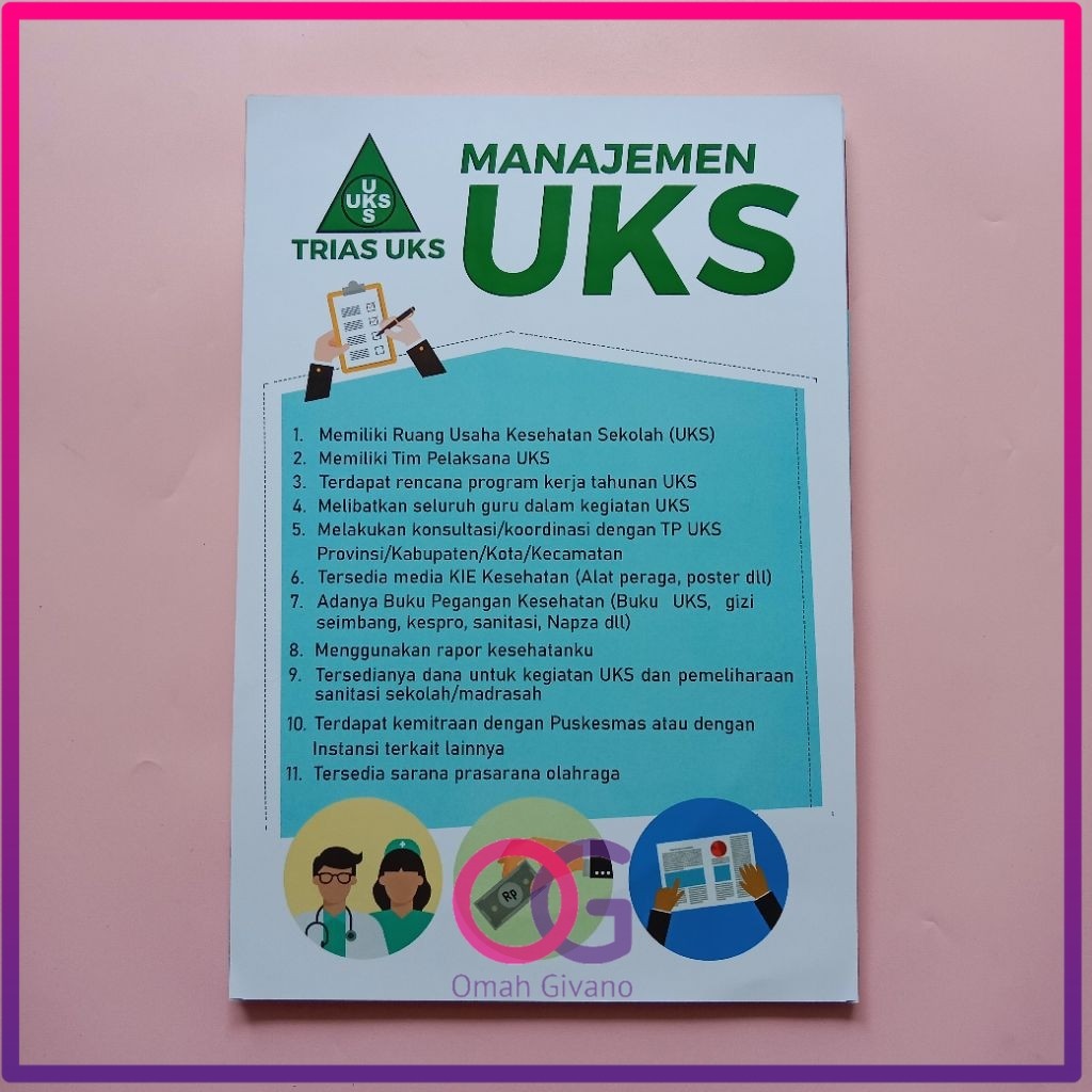 POSTER MANAJEMEN UKS - TRIAS UKS - POSTER SEKOLAH - POSTER KESEHATAN