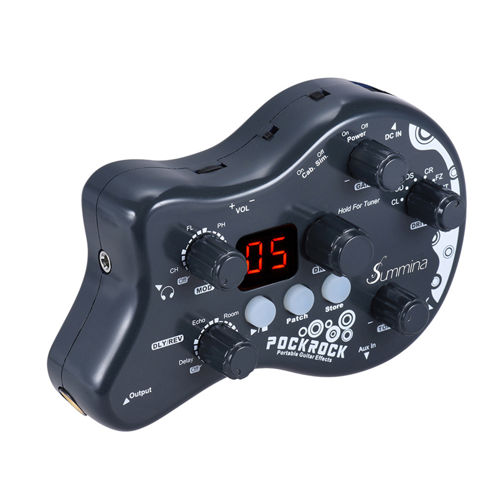 PockRock Portable Guitar Multi-effects Processor Effect Pedal 15 Effect Types 40 Drum Rhythms