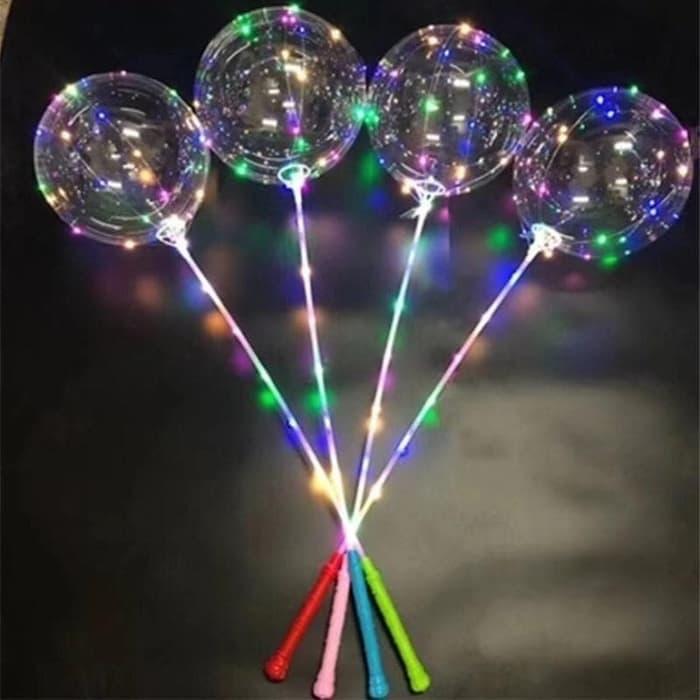 BALON BOBO LED RAINBOW WARNA WARNI BALON LAMPU LED SOUVENIR PESTA - warna warni