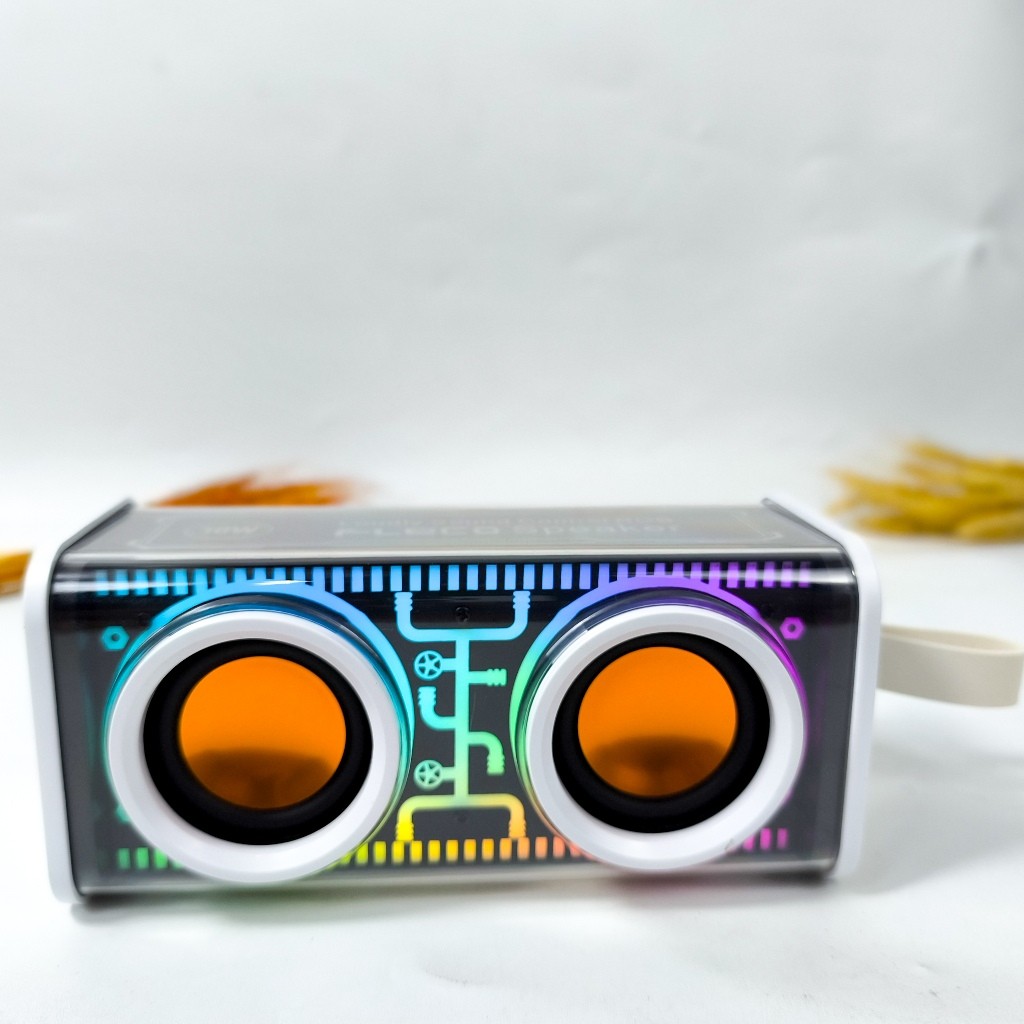 Speaker Portable  Wireless LED RGB Fleco F-833 Super Bass BT FM AUX  Bluetooth