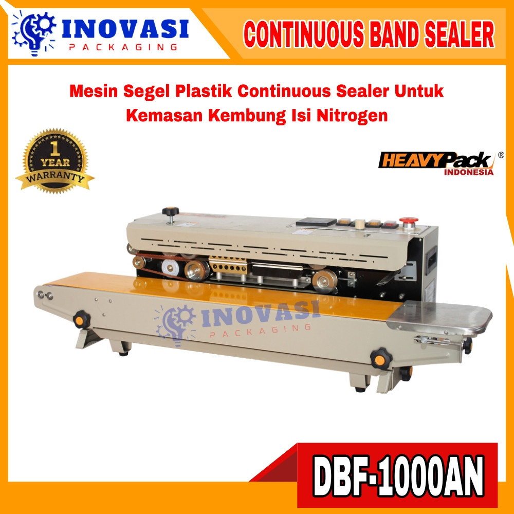 Continuous Band Sealer Isi Gas Nitrogen Kemasan Kembung DBF-1000AN HEAVYPACK