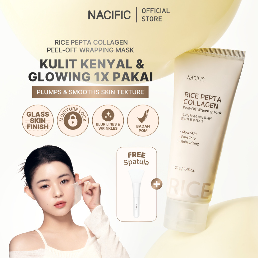 NACIFIC Rice Pepta Collagen Peel Off Wrapping Mask 70g - Hydrolyzed Collagen & Pepta-13 Complex - Pe
