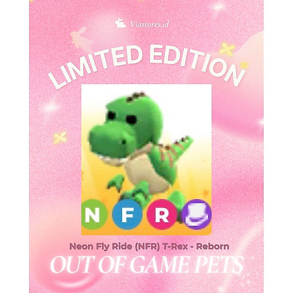 [LIMITED STOCK] Neon Fly Ride (NFR) T-Rex Adopt Me Pets Roblox