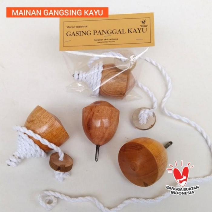 Big Sale Mainan Gasing Panggal Kayu Murah Mainan Jaman Dulu tradisional lucu murah - Sedang