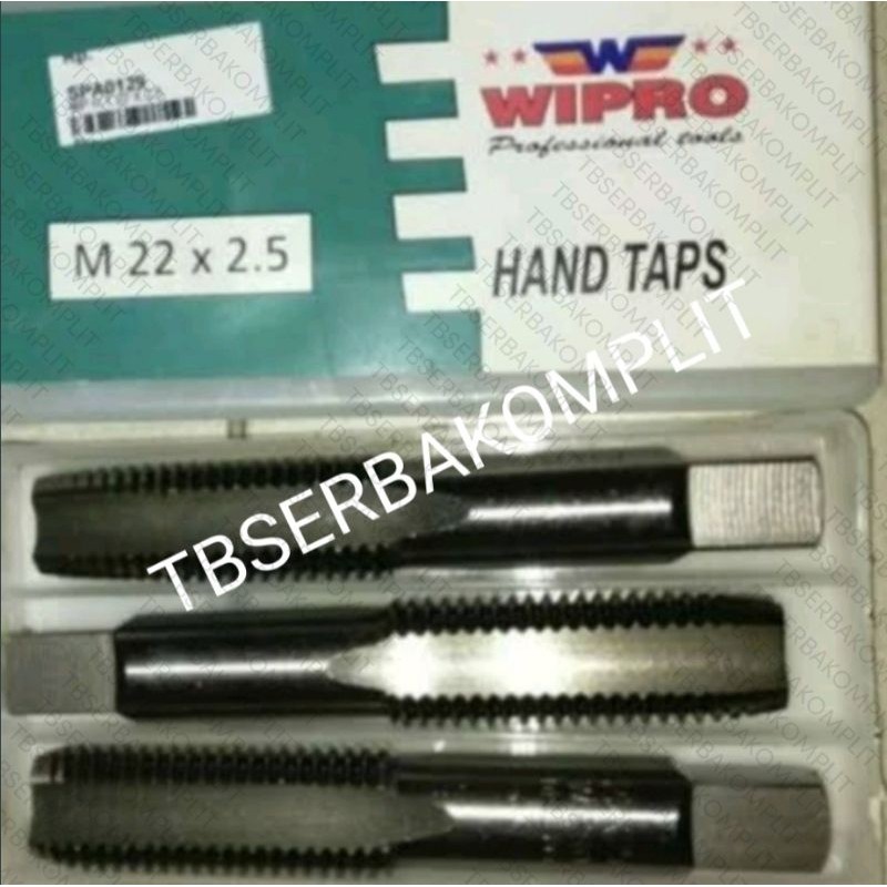Handtap Wipro M20x1.5 / M20x2.0 / M20x2.5 / M22x1.5 / M22x2.0 / M22x2.5 Hand Tap Ulir Drat Kanan M20