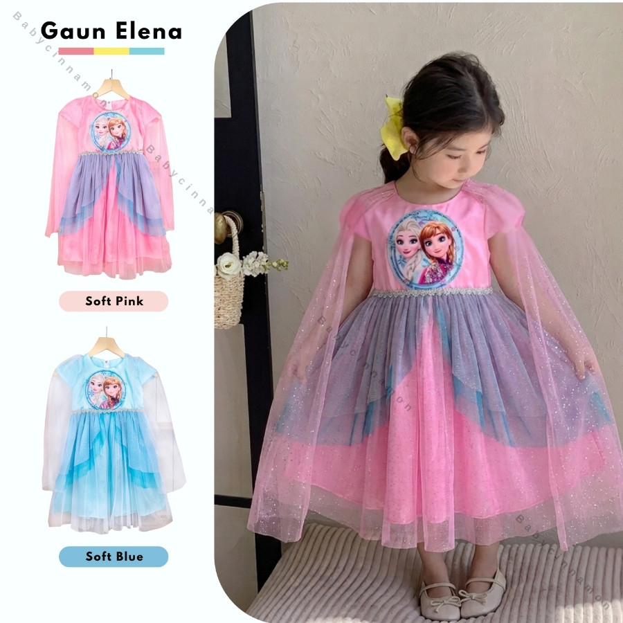 Gaun Elena uk 3-12 Tahun / Gaun Pesta Anak Perempuan Dress Tutu Tile Elegant Mewah Dres Ulang Tahun 